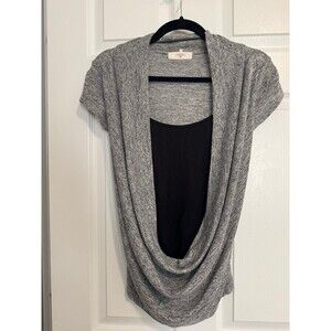 Blushed gray & black blouse size XS